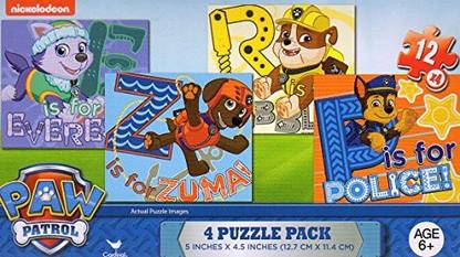 PAW PATROL 4 Puzzle Pack Jigsaw Puzzle Set of 4 Different Puzzles V2