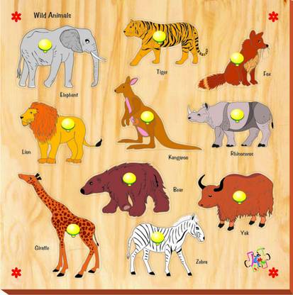 Kinder Creative Wild Animals with Knobs