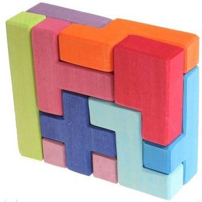 Grimm's Spiel and Holz Design Grimm's Pentomino Game Wooden 3 D Puzzle in Storage Box
