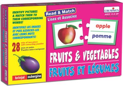 Creatives Read and Match Fruits and Vegetables - French