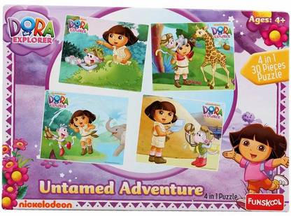 FUNSKOOL Dora 4 in 1 Exciting Puzzle