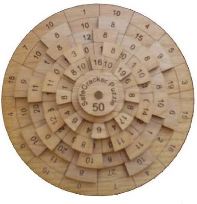 Creative Crafthouse Wood Brain Teaser Puzzles Safecracker Puzzle Wood Braintreaser Can You Find the Combination?