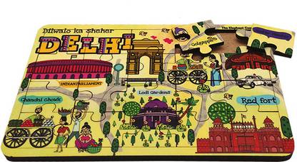 THE ELEPHANT COMPANY MDF Puzzle Delhi Map