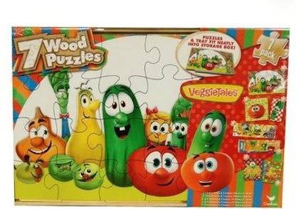Cardinal Industries Puzzle Veggie Tales Wood 7 Pak