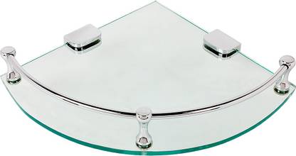 Vedanta Basic Appeal Brass, Glass Wall Shelf