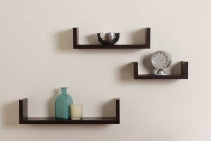 ENCORE DECOR U Shape MDF (Medium Density Fiber) Wall Shelf