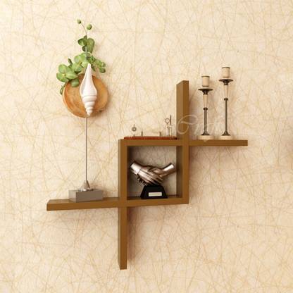 eCraftIndia Decorative Zigzag वुडेन वॉल शेल्फ