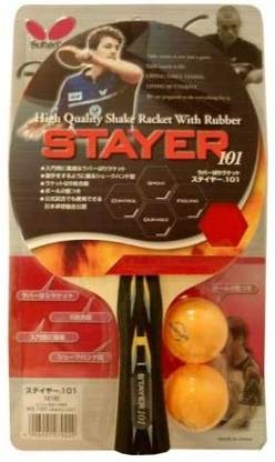 Butterfly Stayer 101 Red, Black Table Tennis Paddle