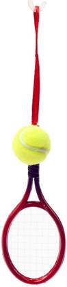 Kurt Adler Tennis Racquet and Ball Ornament Red, Black Tennis Racquet