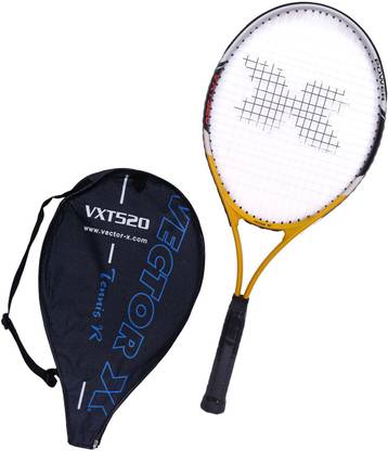 VECTOR X Vxt 520 27 inches Senior with 3/4th cover White, Yellow Strung Tennis Racquet