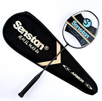 Senston N80 Full carbon Single High-grade Badminton Racquet Black Strung Badminton Racquet
