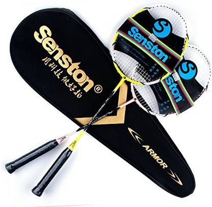 Senston Two pieces Graphite Shaft Badminton Racquet Multicolor Strung Badminton Racquet