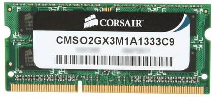 Corsair DDR3 2 GB Laptop DRAM (CMSO2GX3M1A1333C9)