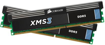 Corsair XMS3 DDR3 8 GB (Dual Channel) PC DRAM (CMX8GX3M2A1600C9)