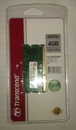 Transcend DDR3L DDR3 4 GB (Dual Channel) Laptop Dram (TS512MSK64W6H)