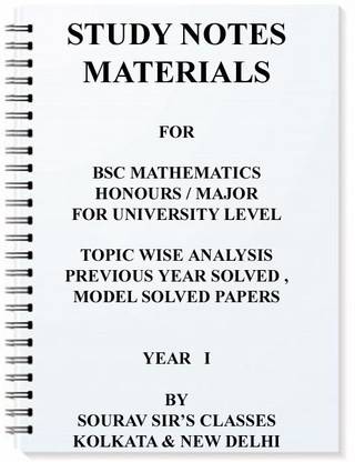 Study Notes Materials For Bsc Mathematics Honours / Major For University Level Topic Wise Analysis Solved Model Papers