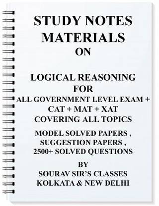 Study Notes Materials For Logical Reasoning For All Govt Exam