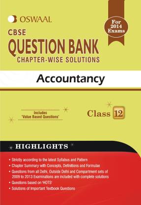 Oswaal CBSE Question Bank Chapter-Wise Solutions For Class 12 Accountancy