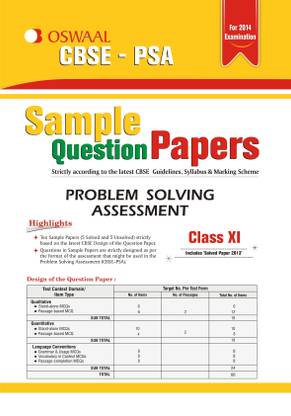 Oswaal CBSE Sample Question Papers For Class 11 PSA (Problem Solving Assessment)