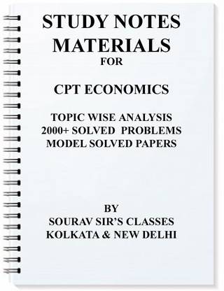Study Notes Materials For Cpt Economics Topic Wise Analysis 2000+ Solved Problems Model Solved