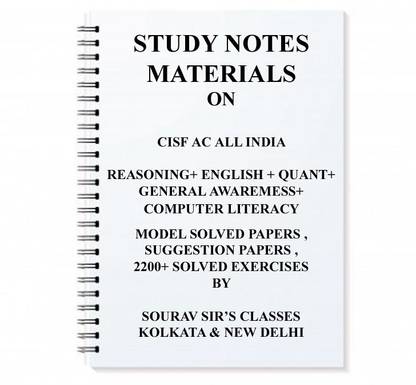 Study Notes Material For Cisf Ac Assistant Commandant Exam + Topic Wise Analysis + Model Solved Papers