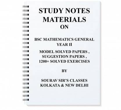 Study Material Notes On Bsc Statistics General Year Ii With Solved Exercises , Model Paper, Suggestion Papers