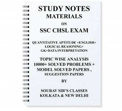 Study Notes Materials On Ssc-Chsl Entrance Exam With 10000+ Solved Problems + Model Solved Papers , Suggestion Papers