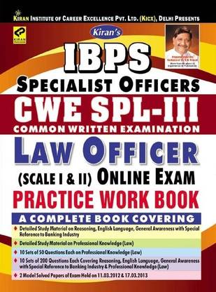 IBPS Specialist Officers CWE SPL - 3 Law Officer Scale 1 & 2 Online Exam Practice Work Book