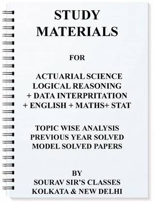 Study Materials For Actuarial Science Logical Reasoning + Di + English + Maths With Model Solved Papers