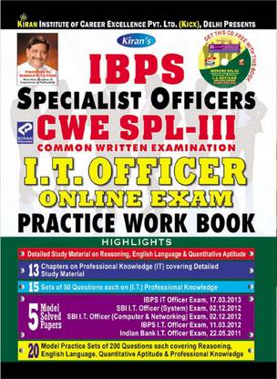 IBPS Specialist Officers CWE I.T. Officer Online Exam Practice Work Book