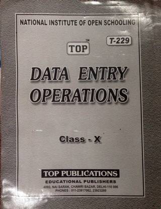 TOP Data Entry Operations Class 10 NIOS T-229