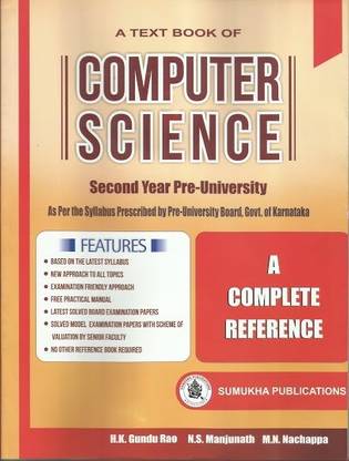 Computer Science Text Book For 2nd Puc Students/ As Per The Syllabus Prescribed By Puc Board Of Karnataka