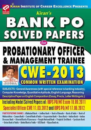 Bank PO Solved Papers for Probationary Officer & Management Trainee CWE - 2013