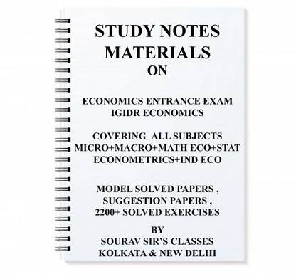 Study Notes Material On Economics Entrance Exam For IGIDR