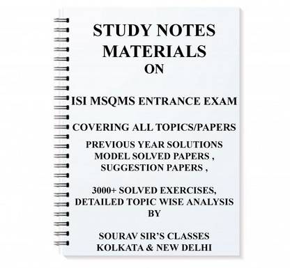 Study Material For Isi Msqms With Topic Wise Analysis +20 Model Solved Papers+ Previous Year Solution