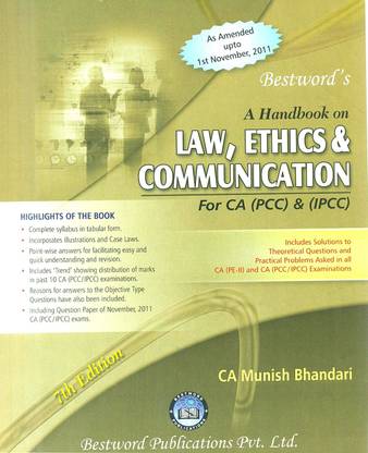 A Handbook On Law, Ethics & Communication For CA (PCC) & (IPCC)