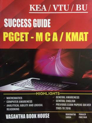 Success Guide-Pgcet-Mca/kmat[kea/vtu/bu]