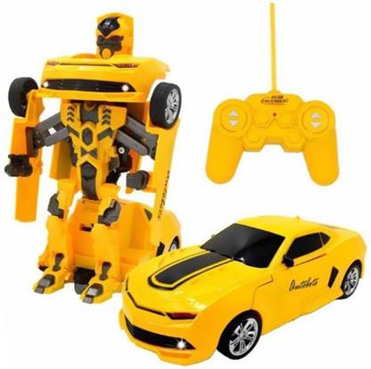 A R ENTERPRISES Rechargeable RC Bumble-Bee Transformer Robot Toy for kids