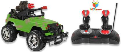 Toys Bhoomi 1:12 Scale Multi-Function Realistic Missile Launching Battle Comrade Joystick Remote Controlled Military Truck Army Jeep with Lights & Sound