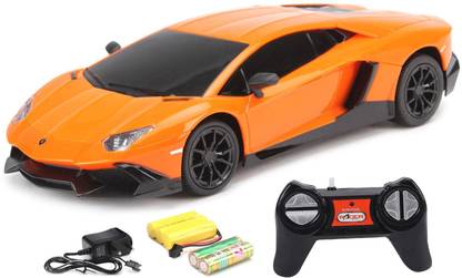 FLIPZON RC Lamborghini Aventador LP720-4 1:24 Rechargeable Toy Car (Orange)