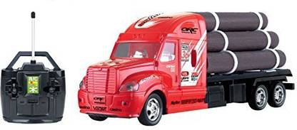 Liberty Imports R/C Control Semi Truck Tractor Trailer Flatbed W/ Logs