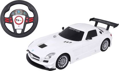Toy House Officially Licensed 1:24 Mercedes SLS AMG GT3 with small steering RC Car, White