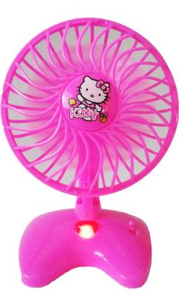 Sterling Hello Kitty Cute Mini Battery Operated Pink Plastic Toy Fan For Kids