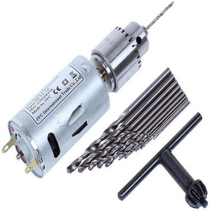 DIY Crafts Electric Motor Small PCB Hand 10Drill Bits Press Twist Bits Keyless Chuckk Electric Motor Small PCB Hand 10Drill bit Rotary Bit Set