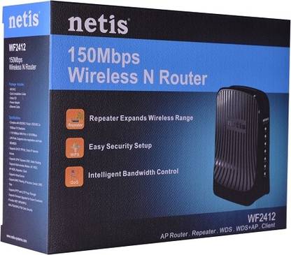 NETIS WF2412 Wireless N 4 Port Router with WPS Button and Multiple AP Wireless Router 2.4 GHz 300 Mbps Wifi Speed Single Band Internal & External Antenna Both (Ethernet and ADSL)