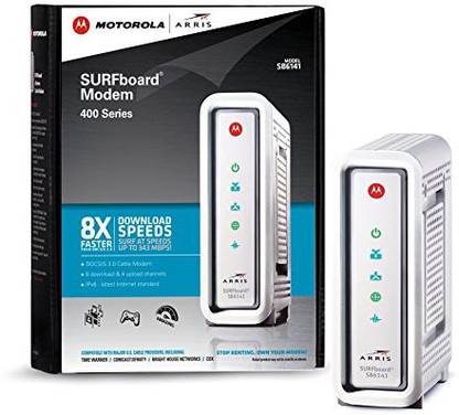 MOTOROLA Arris Surfboard Docsis 3.0 Router 2.1 GHz 343 Mbps Wifi Speed Single Band ADSL (Telephone)