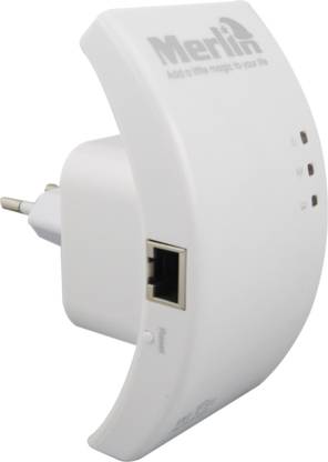 MERLIN WiFi N Repeater WiFi Range Extender 2.1 GHz 300 mbps Wifi Speed Single Band Internal Antenna Ethernet (Cable Broadband)