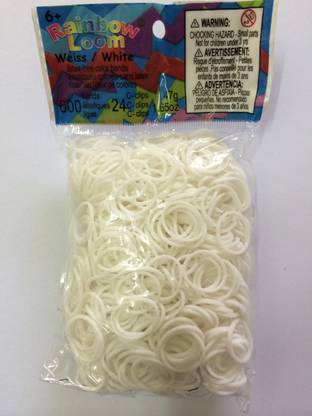 Choon's Design Official Rainbow Loom White Color- 600 Pcs Count Rubber Band