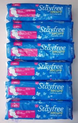 STAYFREE Secure Cottony Soft with Wings(XL-7) Sanitary Pad