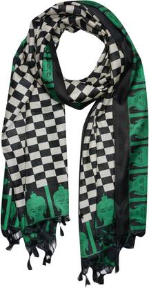 Indiatrendzs Checkered Polycotton Women Stole